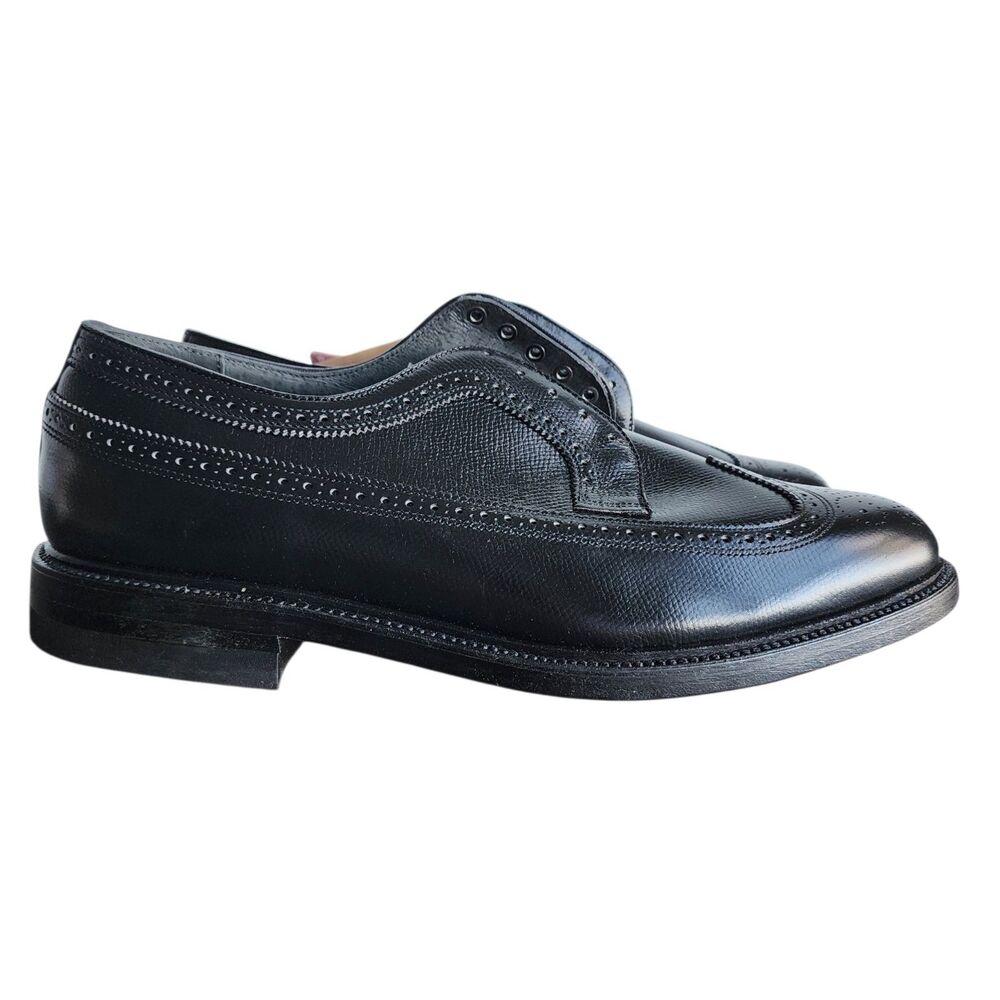 VTG Mason Executive Imperials Wingtip Oxford Shoes Black Grain Leather USA 11 3E